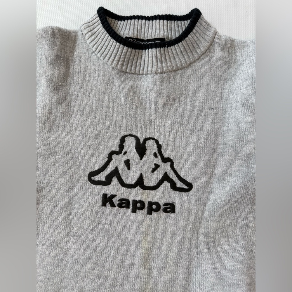 Kappa Sweater in Gray with Black Accents Raised Logo XS /S Very Stretchy - Picture 3 of 12